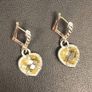 Judith Ripka Heart Canary Crystal Earrings